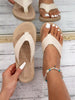 Women's Fashion Summer Faux Straw Flat Casual Beach Flip Flop Sandals